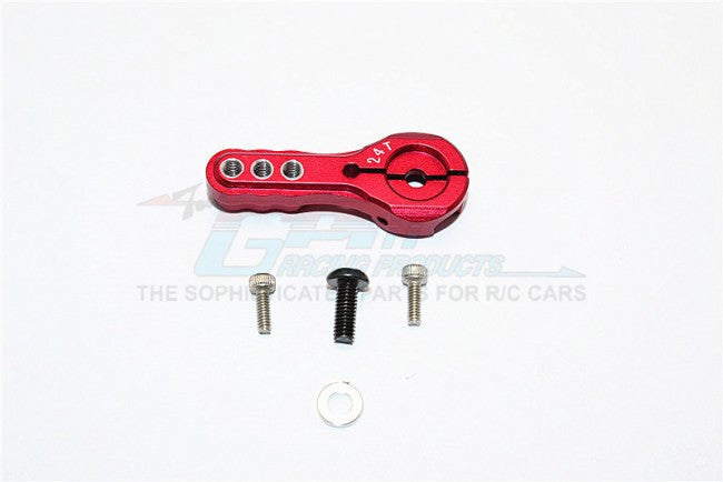 Aluminum Servo Horn For 24T Spline Output Shaft 3 Holes Design For Airtronics/Ko/Jr - 1Pc Red