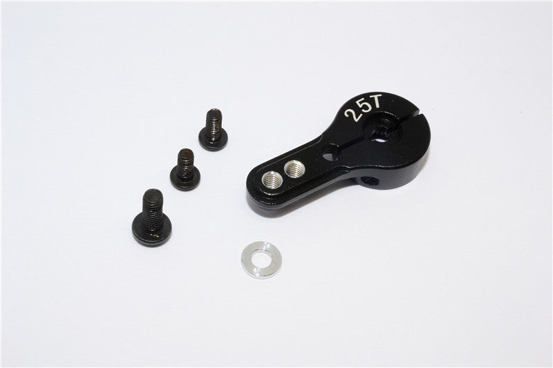 Aluminum Servo Horn For 25T Spline Output Shaft - 1Pc Black