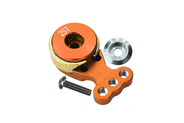Aluminum Hi-Torque Servo Horn For 25T Spline Output Shaft - 1Pc Orange