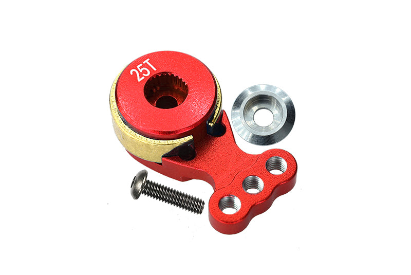 Aluminum Hi-Torque Servo Horn For 25T Spline Output Shaft - 1Pc Red