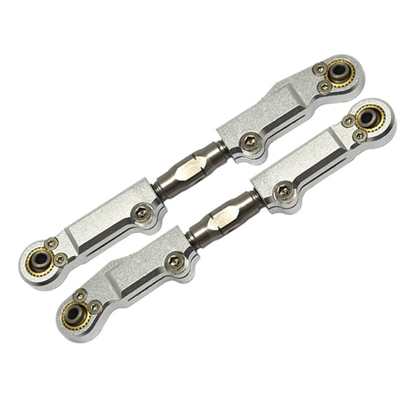 Team Corally 1/10 Sketer XL4S C-00191 Aluminum + Stainless Steel Rear Upper Arm Tie Rod - 2Pc Set Silver