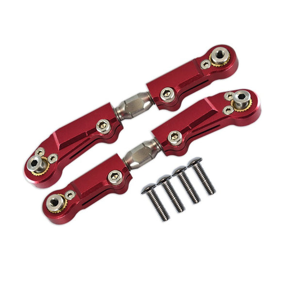 Team Corally 1/10 Sketer XL4S C-00191 Aluminum+Stainless Steel Adjustable Front Steering Tie Rod - 6Pc Set Red