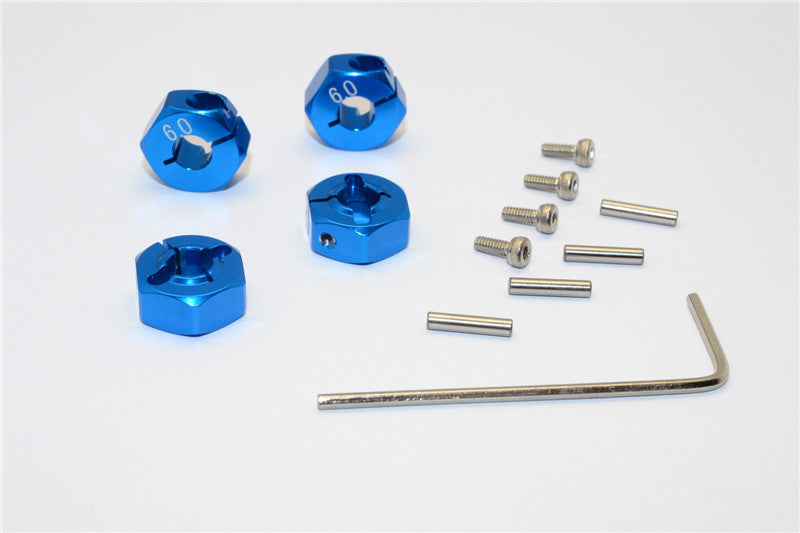 Traxxas Slash 4X4 / Craniac / Deegan 38 Fiesta Aluminum Hex Adaptor (6mm Thick) - 4 Pcs Blue