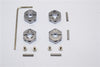 Traxxas Slash 4X4 / Craniac / Deegan 38 Fiesta Aluminum Hex Adaptor (6mm Thick) - 4 Pcs Gray Silver