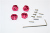 Traxxas Slash 4X4 / Craniac / Deegan 38 Fiesta Aluminum Hex Adaptor (6mm Thick) - 4 Pcs Red