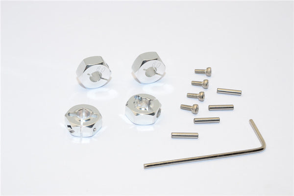 Traxxas Slash 4X4 / Craniac / Deegan 38 Fiesta Aluminum Hex Adaptor (6mm Thick) - 4 Pcs Silver