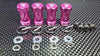 Traxxas Slash 4X4 Aluminum Hex Adaptor (+17mm) - 4 Pcs Set Pink