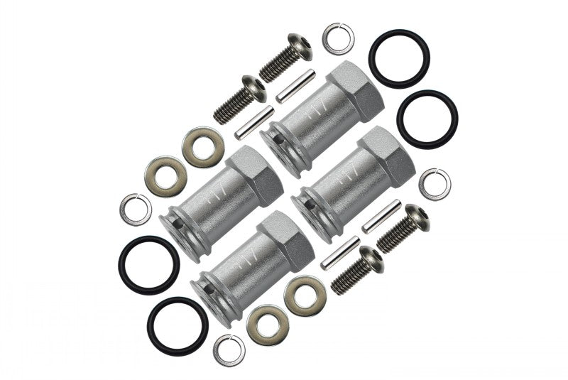 Traxxas Slash 4X4 Aluminum Hex Adaptor (+17mm) - 4 Pcs Set Silver