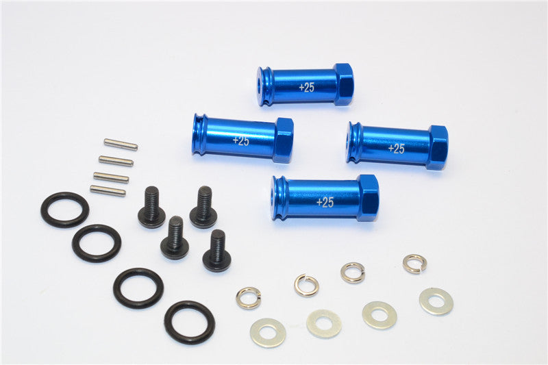 Traxxas Slash 4X4 Aluminum Hex Adaptor (+25mm) - 4 Pcs Set Blue