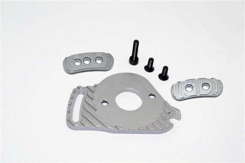Traxxas Slash 4x4 Low-CG Version Aluminum Fixed Gear Adapter + Motor Heatsink Mount - 6Pc Set Gray Silver