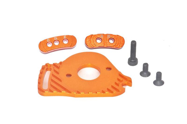 Traxxas Slash 4x4 Low-CG Version Aluminum Fixed Gear Adapter + Motor Heatsink Mount - 6Pc Set Orange
