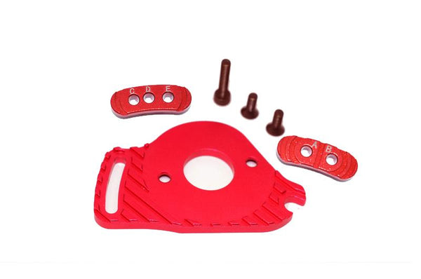 Traxxas Slash 4x4 Low-CG Version Aluminum Fixed Gear Adapter + Motor Heatsink Mount - 6Pc Set Red