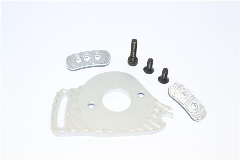 Traxxas Slash 4x4 Low-CG Version Aluminum Fixed Gear Adapter + Motor Heatsink Mount - 6Pc Set Silver