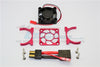 Traxxas Slash 4x4 LCG (68086-21) / TRX-4 Trail Crawler (82056-4) Aluminum Motor Heatsink With Cooling Fan - 1 Set Red