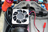 Aluminum Motor Heatsink With Cooling Fan For Traxxas Slash 4x4 LCG (68086-21) / TRX-4 Trail Crawler (82056-4) / 4-Tec 3.0 C8 (93054-4) - 1 Set Black