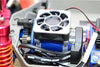 Aluminum Motor Heatsink With Cooling Fan For Traxxas Slash 4x4 LCG (68086-21) / TRX-4 Trail Crawler (82056-4) / 4-Tec 3.0 C8 (93054-4) - 1 Set Gray Silver