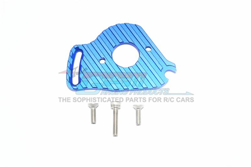 Traxxas Slash 4x4 LCG Aluminum Motor Plate With Heat Sink Fins - 1Pc Set Blue