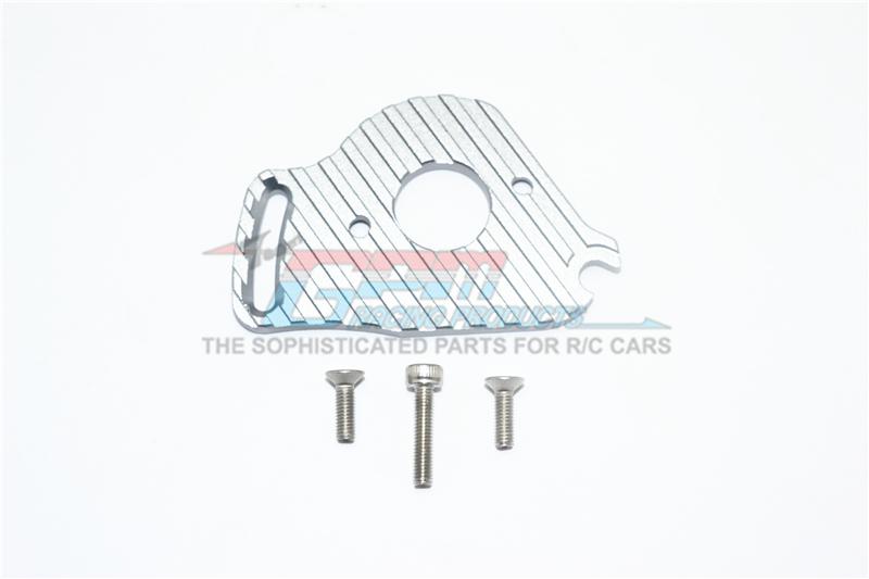 Traxxas Slash 4x4 LCG Aluminum Motor Plate With Heat Sink Fins - 1Pc Set Gray Silver