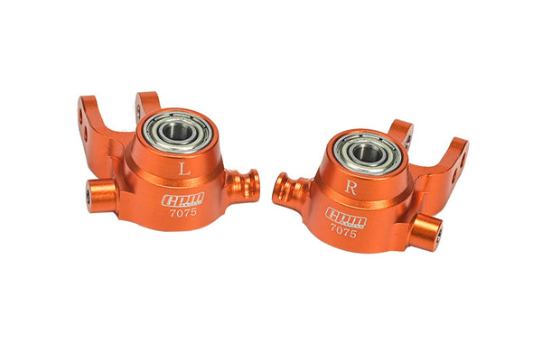 Aluminum 7075 Front Steering Blocks For Traxxas 1:10 SLASH 4X4 / NOS DEEGAN 38 / RUSTLER 4X4 / STAMPEDE 4X4 / HOSS 4X4 / FORD FIESTA ST RALLY Upgrade Parts - Orange