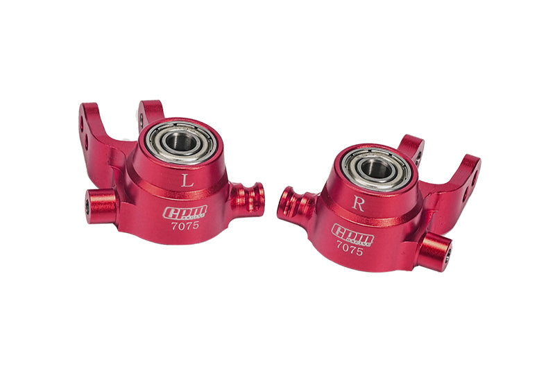 Aluminum 7075 Front Steering Blocks For Traxxas 1:10 SLASH 4X4 / NOS DEEGAN 38 / RUSTLER 4X4 / STAMPEDE 4X4 / HOSS 4X4 / FORD FIESTA ST RALLY Upgrade Parts - Red