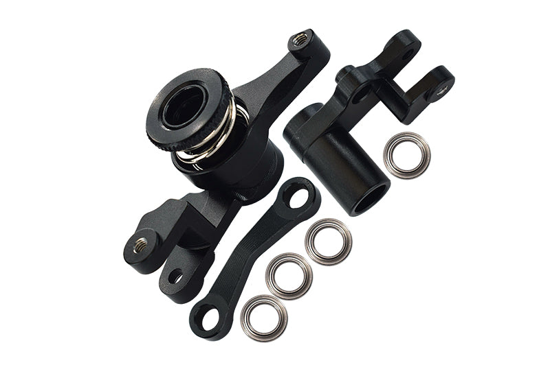 Traxxas Slash 4X4 / Stampede 4X4 VXL / Deegan 38 Fiesta ST Rally Aluminum Steering Assembly With Bearings - 1 Set Black