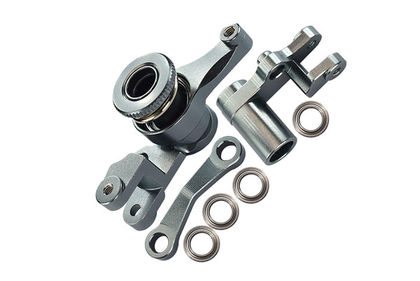 Traxxas Slash 4X4 / Stampede 4X4 VXL / Deegan 38 Fiesta ST Rally Aluminum Steering Assembly With Bearings - 1Set Gray Silver