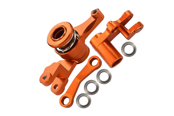 Traxxas Slash 4X4 / Stampede 4X4 VXL / Deegan 38 Fiesta ST Rally Aluminum Steering Assembly With Bearings - 1 Set Orange