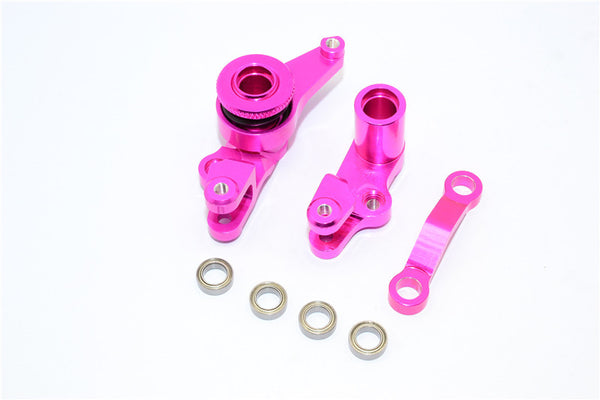 Traxxas Slash 4X4 / Stampede 4X4 VXL / Deegan 38 Fiesta ST Rally Aluminum Steering Assembly With Bearings - 1Set Pink