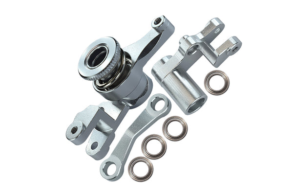 Traxxas Slash 4X4 / Stampede 4X4 VXL / Deegan 38 Fiesta ST Rally Aluminum Steering Assembly With Bearings - 1Set Silver