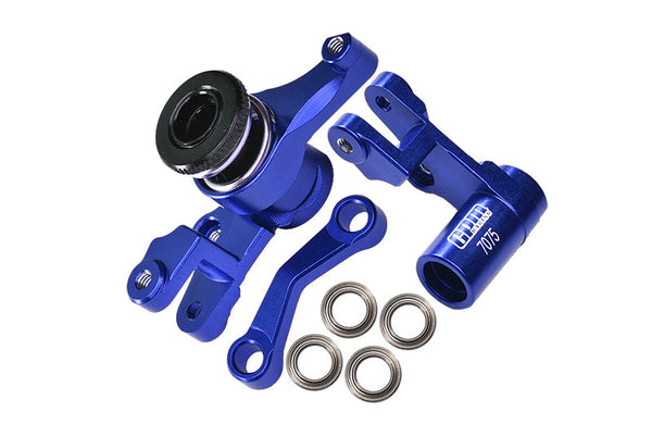 Aluminum 7075-T6 Front Steering Assembly For 1:10 Traxxas SLASH 4X4 / DEEGAN 38 / RUSTLER 4X4 / STAMPEDE 4X4 / HOSS 4X4 / Bandit VXL / Slash 2WD / Bandit XL-5 2WD / 2WD Rustler / 1:7 XO-1 Upgrades - Blue