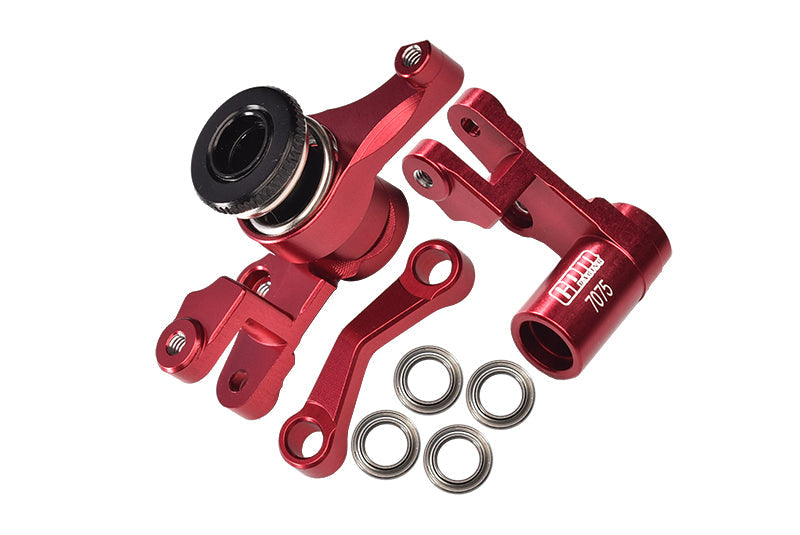 Aluminum 7075-T6 Front Steering Assembly For 1:10 Traxxas SLASH 4X4 / DEEGAN 38 / RUSTLER 4X4 / STAMPEDE 4X4 / HOSS 4X4 / Bandit VXL / Slash 2WD / Bandit XL-5 2WD / 2WD Rustler / 1:7 XO-1 Upgrades - Red