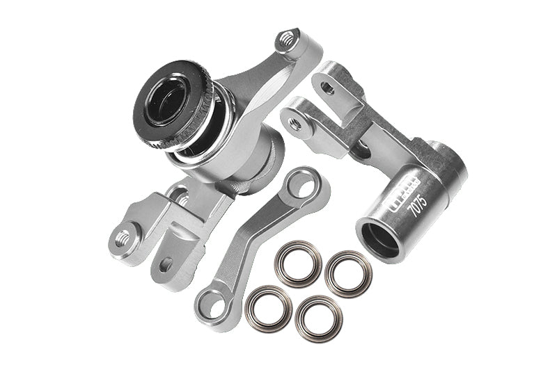 Aluminum 7075-T6 Front Steering Assembly For 1:10 Traxxas SLASH 4X4 / DEEGAN 38 / RUSTLER 4X4 / STAMPEDE 4X4 / HOSS 4X4 / Bandit VXL / Slash 2WD / Bandit XL-5 2WD / 2WD Rustler / 1:7 XO-1 Upgrades - Silver