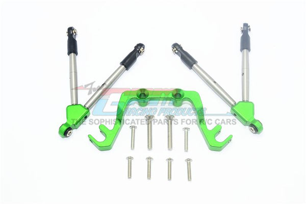 Traxxas Slash 4x4 Low-CG Version Aluminum Front Tie Rods With Stabilizer For C Hub - 11Pc Set Green