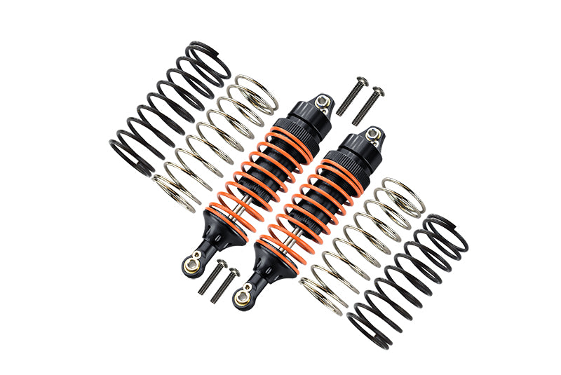 Traxxas Slash 4X4 / Stampede 4X4 VXL / Deegan 38 Fiesta ST Rally Aluminum Front Adjustable Spring Damper With Aluminum Ball Top & Ball Ends - 1Pr Set Black (1.3mm, 1.5mm, 1.7mm Coil Spring & 4mm Thick Shaft)