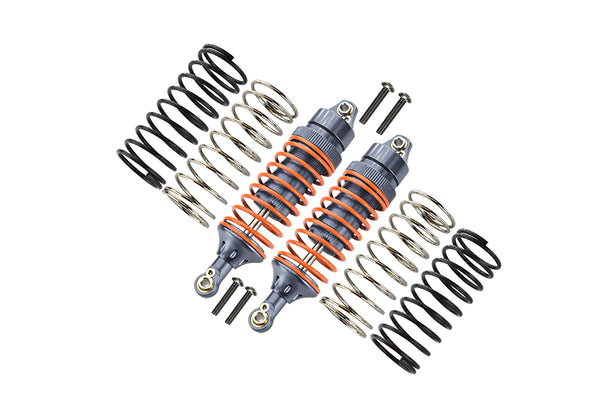 Traxxas Slash 4X4 / Stampede 4X4 VXL / Deegan 38 Fiesta ST Rally Aluminum Front Adjustable Spring Damper With Aluminum Ball Top & Ball Ends - 1Pr Set Gray Silver (1.3mm, 1.5mm, 1.7mm Coil Spring & 4mm Thick Shaft)