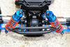 Traxxas Slash 4X4 / Stampede 4X4 VXL / Deegan 38 Fiesta ST Rally Aluminum Front Adjustable Spring Damper With Aluminum Ball Top & Ball Ends - 1Pr Set Blue (1.3mm, 1.5mm, 1.7mm Coil Spring & 4mm Thick Shaft)