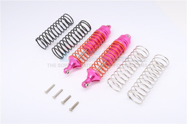 Traxxas Slash 4X4 / Stampede 4X4 / Rustler VXL / Craniac / Deegan 38 Fiesta Aluminum Rear Adjustable Spring Damper With Aluminum Ball Top & Ball Ends - 1Pr Set Pink (1.3mm, 1.5mm, 1.7mm Coil Spring & 4mm Thick Shaft)