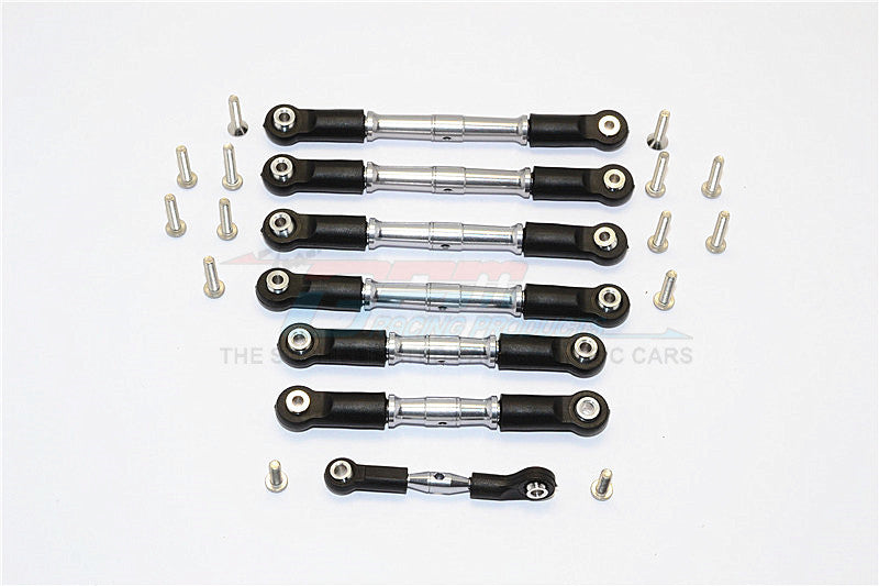 Traxxas Slash 4x4 Low-CG Version Aluminum Completed Tie Rod - 7Pcs Set Gray Silver