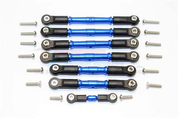 Traxxas Slash 4X4 & Telluride 4X4 Aluminum Completed Turnbuckles With Plastic Ball Ends - 7Pcs Set Blue
