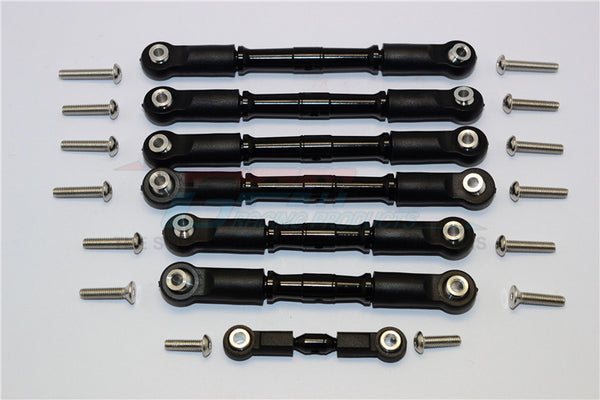 Traxxas Slash 4X4 & Telluride 4X4 Aluminum Completed Turnbuckles With Plastic Ball Ends - 7Pcs Set Black