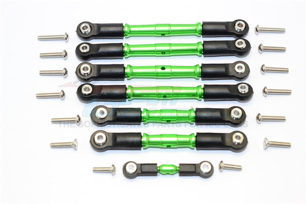 Traxxas Slash 4X4 & Telluride 4X4 Aluminum Completed Turnbuckles With Plastic Ball Ends - 7Pcs Set Green