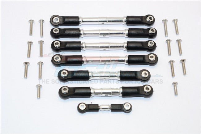 Traxxas Slash 4X4 & Telluride 4X4 Aluminum Completed Turnbuckles With Plastic Ball Ends - 7Pcs Set Silver 