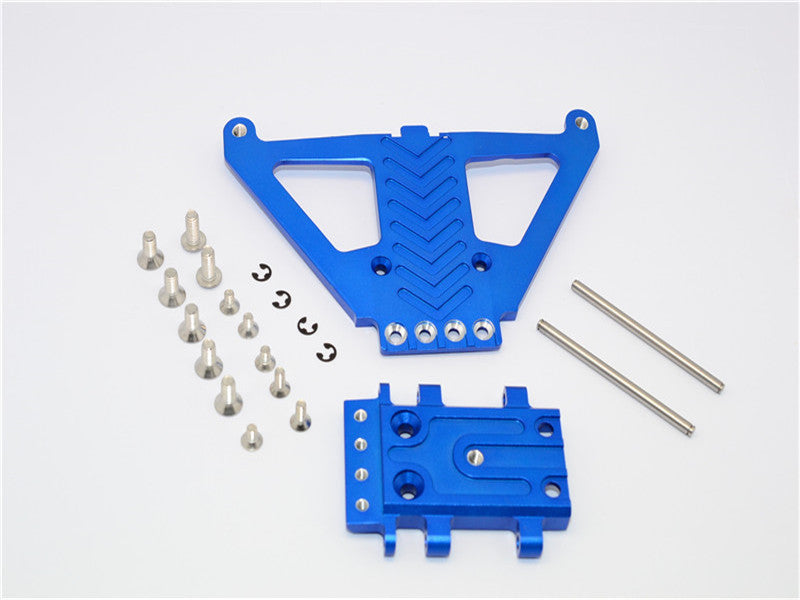Traxxas Slash 4x4 LCG (68086-21) / Deegan 38 Fiesta (74054-6) Aluminum Front Gear Box Protector - 1Pc Set Blue