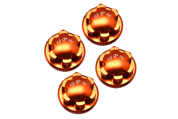 Aluminum 6061-T6 Wheel Lock For Traxxas 1:8 4WD Sledge Monster Truck 95076-4 / 1:10 E-Revo 2.0 Vxl Brushless 86086-4 - 4Pc Set Orange