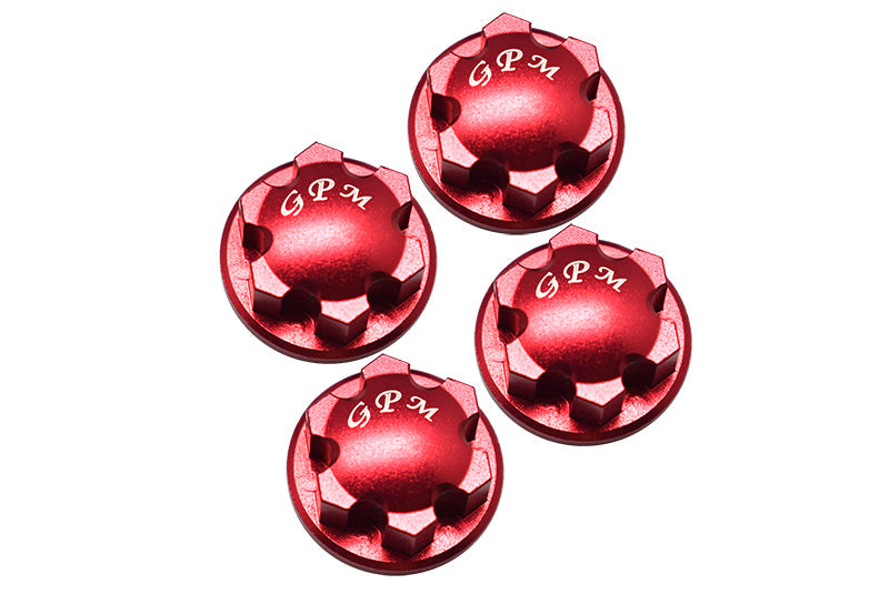 Aluminum 6061-T6 Wheel Lock For Traxxas 1:8 4WD Sledge Monster Truck 95076-4 / 1:10 E-Revo 2.0 Vxl Brushless 86086-4 - 4Pc Set Red