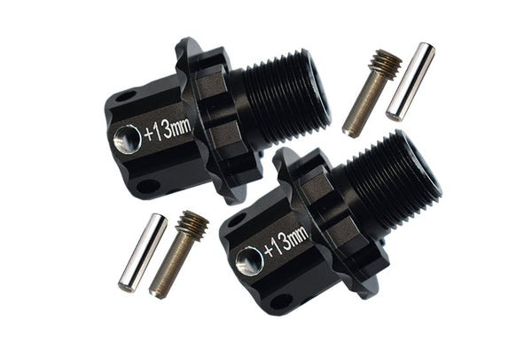 Aluminum 13Mm Hex Adapters For Traxxas 1/8 4WD Sledge Monster Truck 95076-4 - 6Pc Set Black