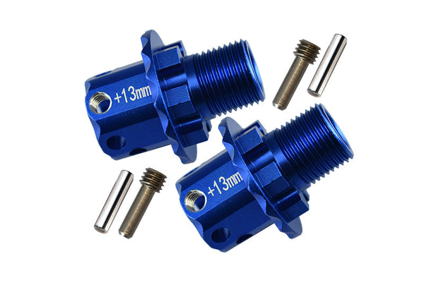 Aluminum 13Mm Hex Adapters For Traxxas 1/8 4WD Sledge Monster Truck 95076-4 - 6Pc Set Blue
