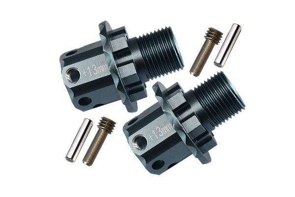 Aluminum 13Mm Hex Adapters For Traxxas 1/8 4WD Sledge Monster Truck 95076-4 - 6Pc Set Gray Silver