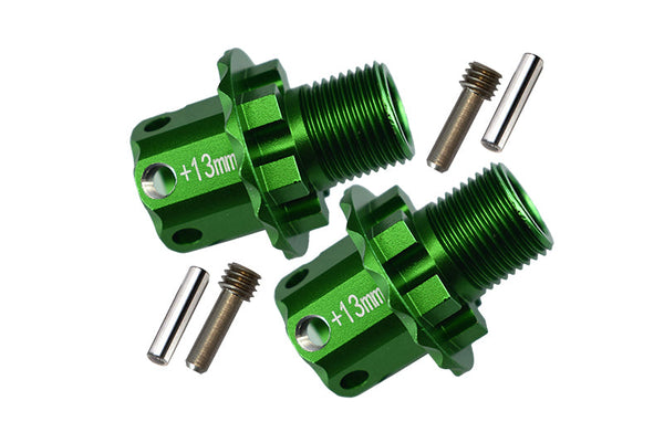Aluminum 13Mm Hex Adapters For Traxxas 1/8 4WD Sledge Monster Truck 95076-4 - 6Pc Set Green