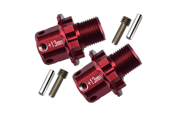 Aluminum 13Mm Hex Adapters For Traxxas 1/8 4WD Sledge Monster Truck 95076-4 - 6Pc Set Red